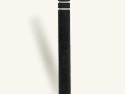 Rhino Recycled Black Plastic Bollard with 3 Reflective Bands